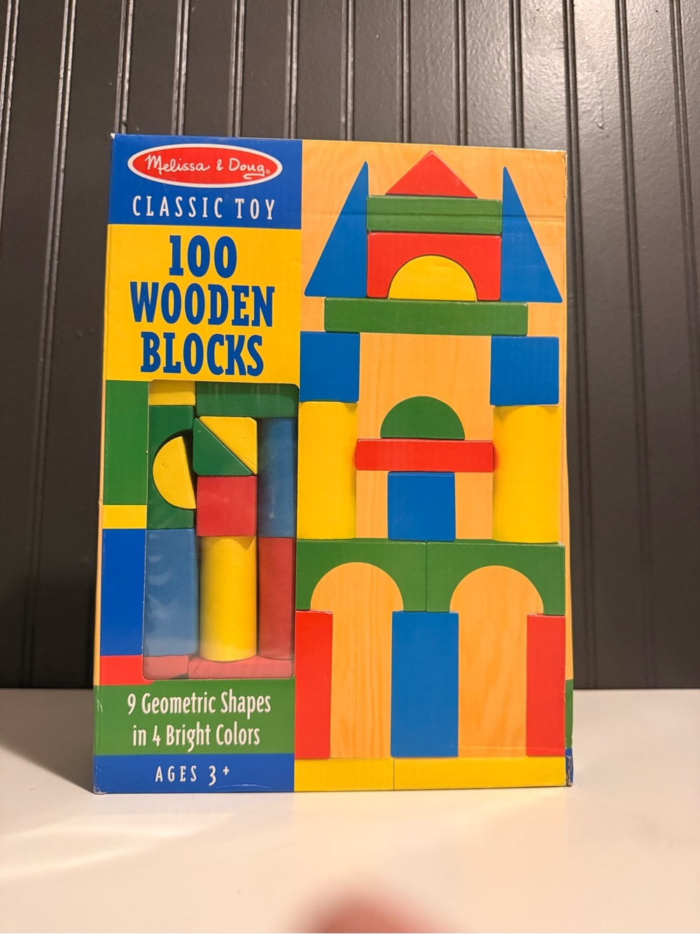 Melissa & Doug Wooden Block Set - Blue, Red, Green, Yellow